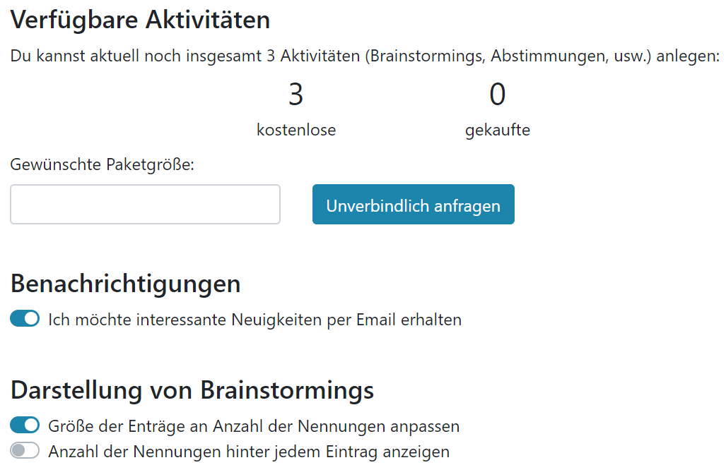 Bild - Persönlicher Bereich – Einstellungen